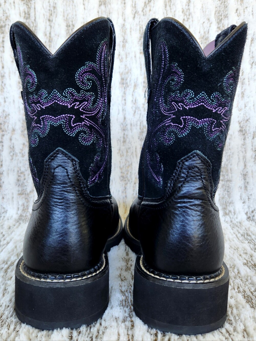 Ariat "Fatbaby II" Cowgirl Western Boot Black Leather, Women's Size 9B - Picture 5 of 12